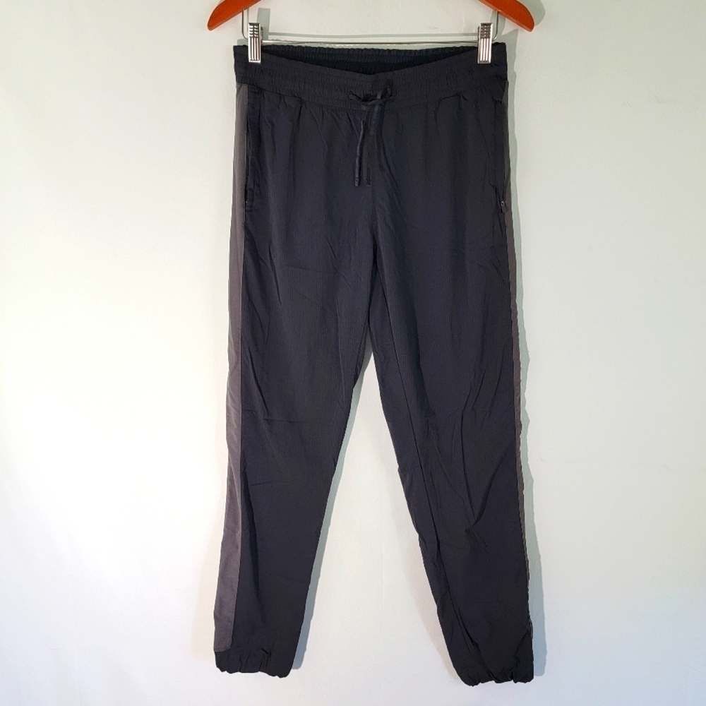 Fabletics Women Black Nylon Blend Sweatpants Sz S Pocket Elastic Waist Drawstrin